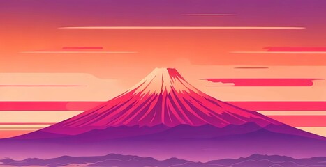 Fototapeta na wymiar Fuji mountain cartoon illustration