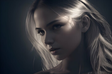 Fototapeta premium portrait of a woman, Natural beauty close-up