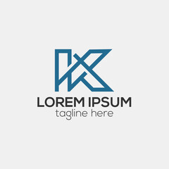 K letter logo, modern creative minimal line k logo design concept isolated vector template illustration