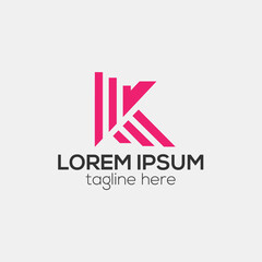 K letter logo, modern creative minimal line k logo design concept isolated vector template illustration