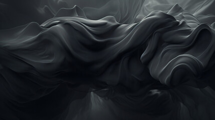 Abstract background formed by swirling acrylic black colors in water. - obrazy, fototapety, plakaty
