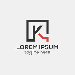 K letter logo, modern creative minimal line k logo design concept isolated vector template illustration