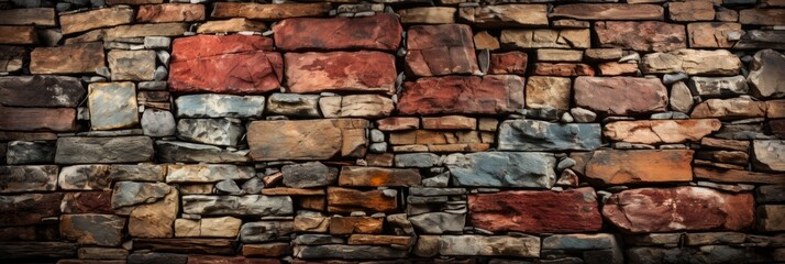 Old Red Brick Rock Wall Texture, Background Image, Background For Banner, HD