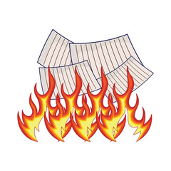 fire with paper illustration