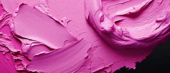 Obraz premium Close-up of acid pink brush strokes.