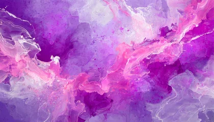 Foto op Aluminium abstract purple pink marble marbled ink painted painting texture colorful background banner color swirls painted splashes generative ai © Aedan