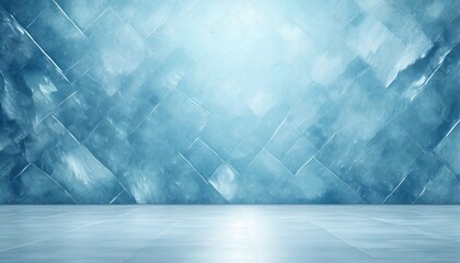 ice wall and floor blurred texture empty light blue background winter interior room 3d illustration abstract graphic