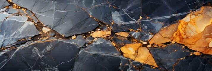 Polished Granite Texture Black White Orange, Background Image, Background For Banner, HD