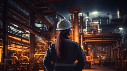 Female industrial worker in factory