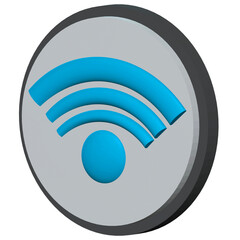 3D Wifi icon on Button 