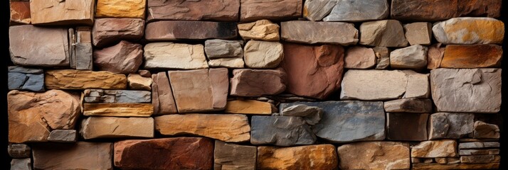 Rustic Wall Made Various Stones Including, Background Image, Background For Banner, HD