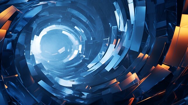 Abstract Blue Crystal Spiral Texture