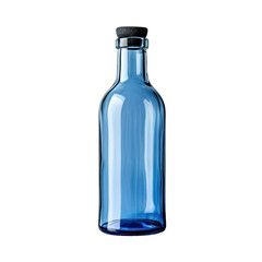 Blue Glass Bottle Flatlay isolated on transparent background