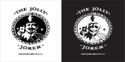 Illustration vector graphics of joker icon - obrazy, fototapety, plakaty