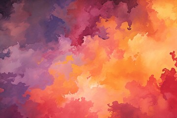 Obraz na płótnie Canvas Passionate Haze: Vibrant Abstract Watercolor for Design Inspiration