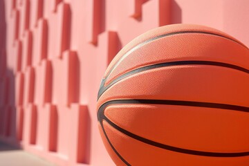 Basketball, peach fuzz trendy color concept. Background with selective focus and copy space