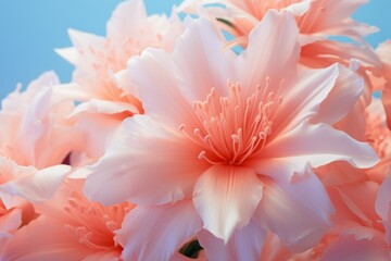 Flowers, peach fuzz trendy color concept. Background with selective focus and copy space