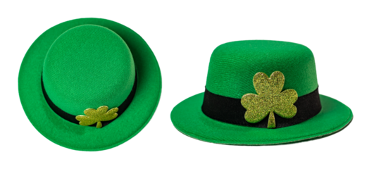 St. Patrick's Leprechaun hat isolated on white or transparent background, cutout.