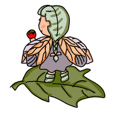 Little fairy girl  standing on a leaf