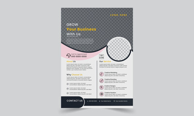 Corporate business flyer template design. Marketing, business proposal, promotion, advertise, publication, cover page. perfect for creative professional business.