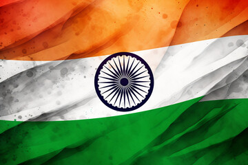India national flag background, patriotism symbol illustration for country, ai generative