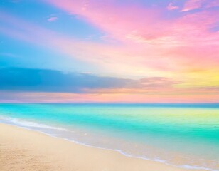 White sandy beach with gentle pastel colors
