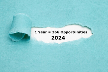 Motivational Quote 1 Leap Year 2024 Equal To 366 Opportunities - obrazy, fototapety, plakaty