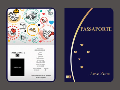 Passaporte presente namorados amor 