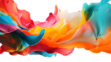 colorful paint spill isolated on transparent background