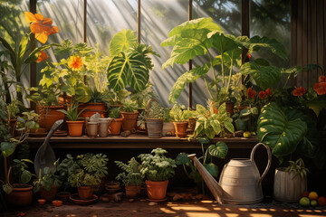 Fototapeta na wymiar Garden with plants