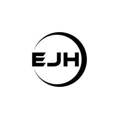 EJH letter logo design with white background in illustrator, cube logo, vector logo, modern alphabet font overlap style. calligraphy designs for logo, Poster, Invitation, etc.