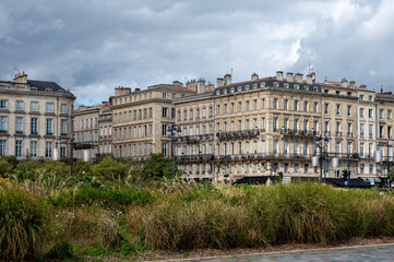 Fototapeta na wymiar Travel destination, walking in central part of Bordeaux city, view on houses and streets