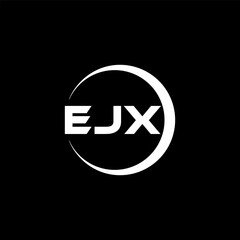 EJX letter logo design with black background in illustrator, cube logo, vector logo, modern alphabet font overlap style. calligraphy designs for logo, Poster, Invitation, etc.