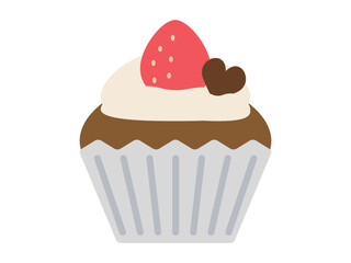 いちごデコレーションのカップケーキ(バニラクリーム)