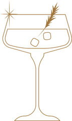 Fototapeta premium Margarita cocktail glass linear illustration