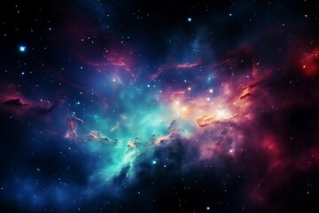 Fototapeta na wymiar Stunning vibrant space galaxy cloud illuminating night sky wonders of cosmos revealed