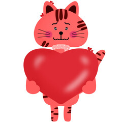 cat and heart