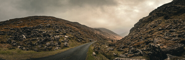 A road through the misty mountains, Kerry, Ireland