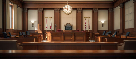 Legal Proceedings in a Modern Courtroom - obrazy, fototapety, plakaty
