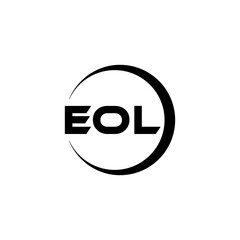 EOL letter logo design with white background in illustrator, cube logo, vector logo, modern alphabet font overlap style. calligraphy designs for logo, Poster, Invitation, etc.