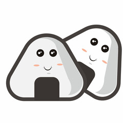 Onigiri is a typical Japanese food with a cute character