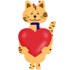 cat and heart