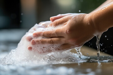 Fototapeta premium Germ-Free Zone. The Importance of Thorough Handwashing