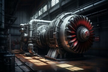 Industrial gas turbine. Gas equipment. Generate Ai