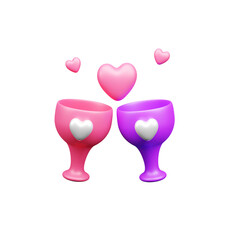 Valentine Cheers 3D Icon Valentines day 3d icon illustration