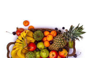 A fresh fruits isolated on white background.