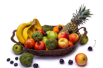 A fresh fruits isolated on white background.