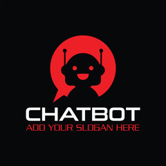 chat bot and chat box logo design vector	format