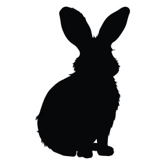 black silhouette of a rabbit
