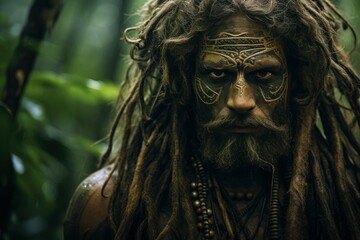 Obraz premium Agile Jungle man. Sport park summer. Generate Ai